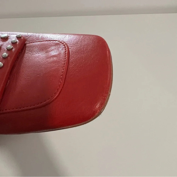 Vera Pelle bagatt  red leather loafers size 38 - Picture 6 of 9